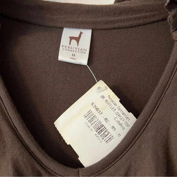 Peruvian Conecction Ruffled Jersey Top - Picture 4 of 9